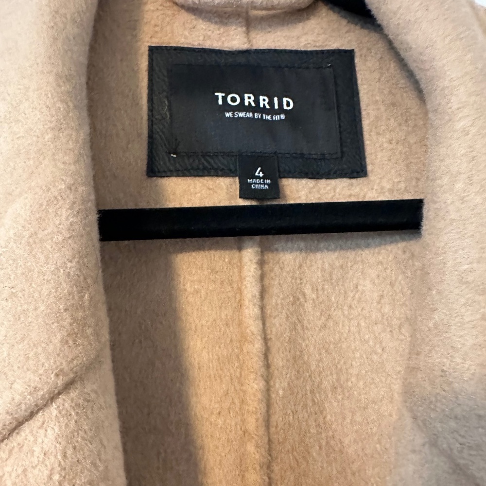 Torrid Size 4 Taupe Woolen Button Front Duster Co… - image 6